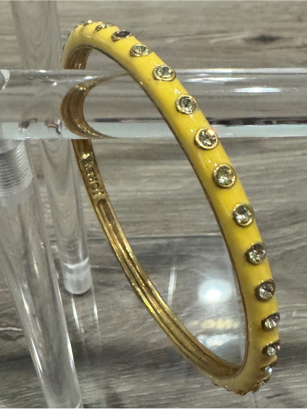 J.Crew Yellow Enamel Crystal-Studded Bangle Bracelet